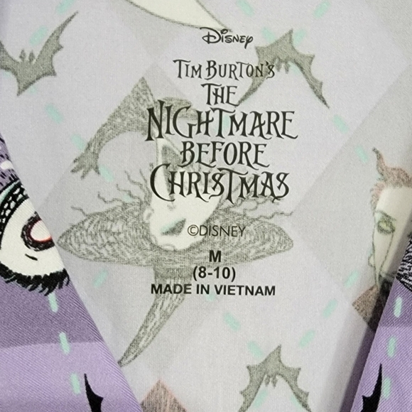 Ladiea 2 Piece Nightmarw Before Christmad Purple Pajama Set - Picture 4 of 7